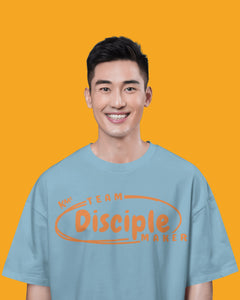 Pre-Order Now: Team Disciple Maker T-Shirt (Heather Blue with Bold Orange Design!)