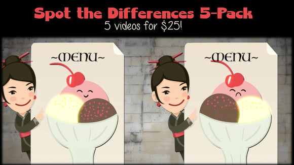 Spot the Differences [5 Pack] On Screen Game